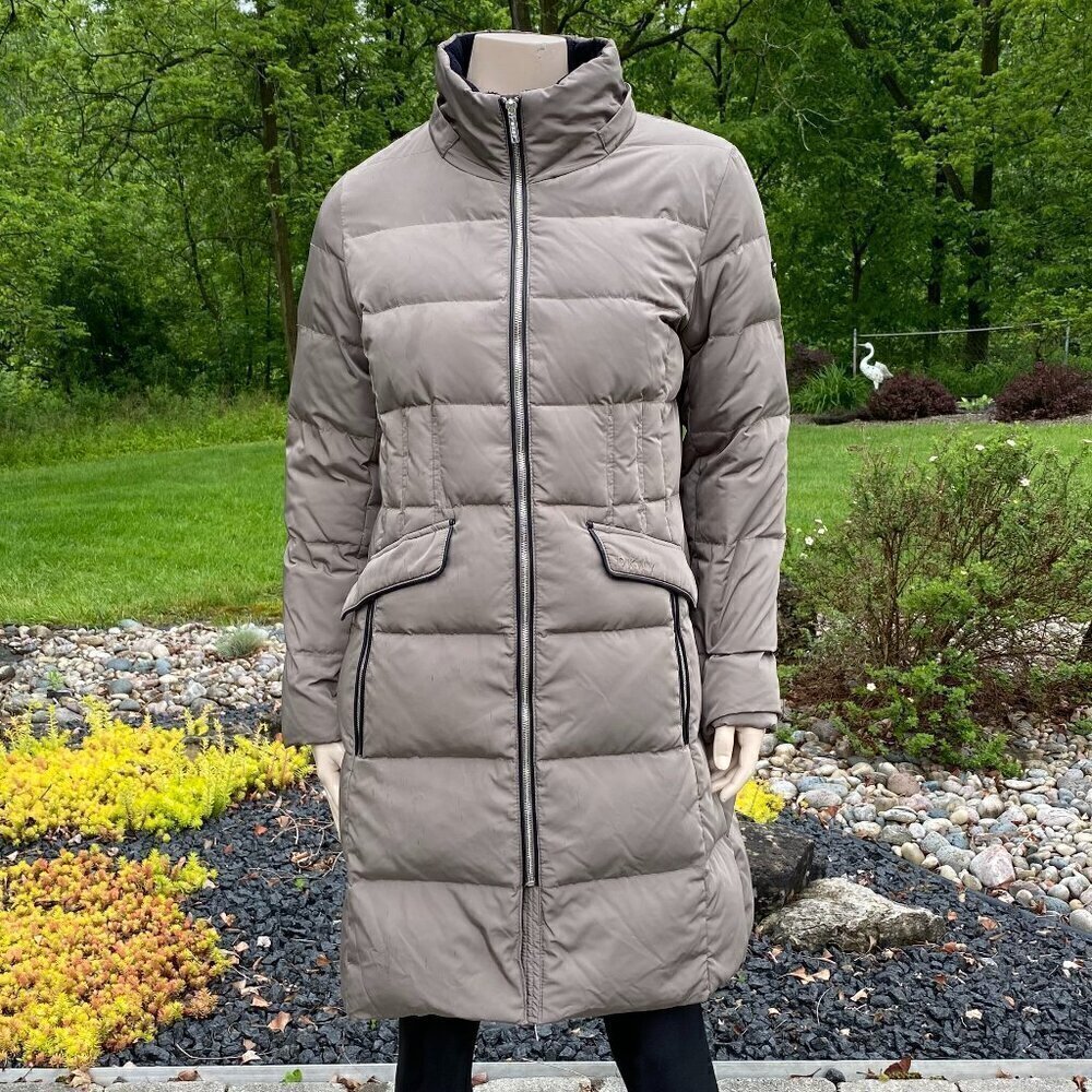 DKNY Down Taupe Puffer Coat Sz S/M​​​​​​​​​​​